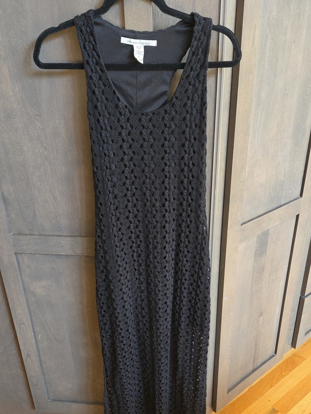 American Rag Black Crochet Maxi Dress